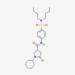 1-cyclohexyl-N-[4-(dibutylsulfamoyl)phenyl]-5-oxopyrrolidine-3-carboxamide