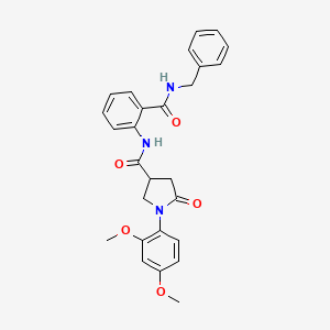 molecular formula C27H27N3O5 B11164711 N-[2-(benzylcarbamoyl)phenyl]-1-(2,4-dimethoxyphenyl)-5-oxopyrrolidine-3-carboxamide 