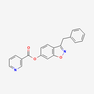 molecular formula C20H14N2O3 B11164727 3-Benzyl-1,2-benzisoxazol-6-yl nicotinate 