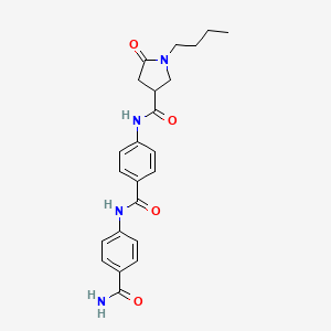 molecular formula C23H26N4O4 B11164740 1-butyl-N-{4-[(4-carbamoylphenyl)carbamoyl]phenyl}-5-oxopyrrolidine-3-carboxamide 