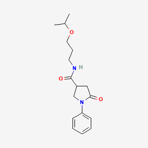 5-oxo-1-phenyl-N-[3-(propan-2-yloxy)propyl]pyrrolidine-3-carboxamide