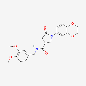 1-(2,3-dihydro-1,4-benzodioxin-6-yl)-N-(3,4-dimethoxybenzyl)-5-oxo-3-pyrrolidinecarboxamide