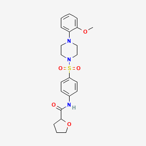 molecular formula C22H27N3O5S B11164754 N-(4-{[4-(2-methoxyphenyl)piperazin-1-yl]sulfonyl}phenyl)tetrahydrofuran-2-carboxamide 