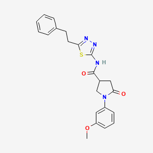 1-(3-methoxyphenyl)-5-oxo-N-[5-(2-phenylethyl)-1,3,4-thiadiazol-2-yl]pyrrolidine-3-carboxamide