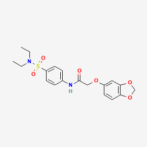 molecular formula C19H22N2O6S B11164769 2-(1,3-benzodioxol-5-yloxy)-N-[4-(diethylsulfamoyl)phenyl]acetamide 