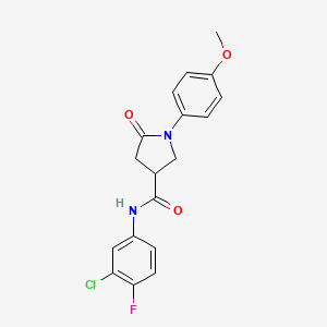 N-(3-chloro-4-fluorophenyl)-1-(4-methoxyphenyl)-5-oxopyrrolidine-3-carboxamide