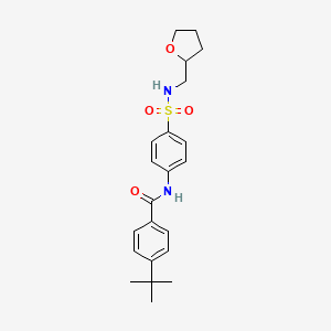 molecular formula C22H28N2O4S B11164800 4-tert-butyl-N-{4-[(tetrahydrofuran-2-ylmethyl)sulfamoyl]phenyl}benzamide 