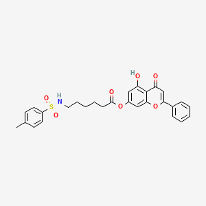 5-hydroxy-4-oxo-2-phenyl-4H-chromen-7-yl 6-{[(4-methylphenyl)sulfonyl]amino}hexanoate