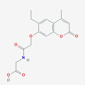 molecular formula C16H17NO6 B11164812 N-{[(6-ethyl-4-methyl-2-oxo-2H-chromen-7-yl)oxy]acetyl}glycine 