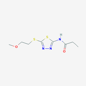 N-{5-[(2-methoxyethyl)sulfanyl]-1,3,4-thiadiazol-2-yl}propanamide