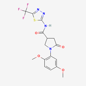 1-(2,5-dimethoxyphenyl)-5-oxo-N-[5-(trifluoromethyl)-1,3,4-thiadiazol-2-yl]pyrrolidine-3-carboxamide