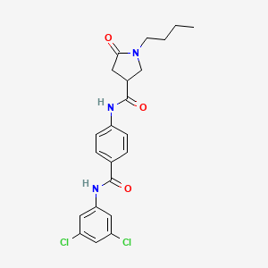 1-butyl-N-{4-[(3,5-dichlorophenyl)carbamoyl]phenyl}-5-oxopyrrolidine-3-carboxamide