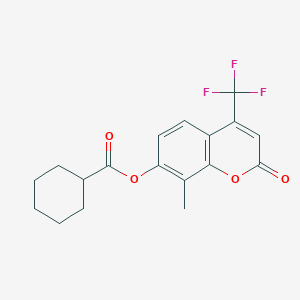 8-methyl-2-oxo-4-(trifluoromethyl)-2H-chromen-7-yl cyclohexanecarboxylate