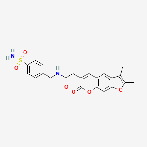 N-(4-sulfamoylbenzyl)-2-(2,3,5-trimethyl-7-oxo-7H-furo[3,2-g]chromen-6-yl)acetamide