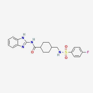 trans-N-(1H-benzimidazol-2-yl)-4-({[(4-fluorophenyl)sulfonyl]amino}methyl)cyclohexanecarboxamide