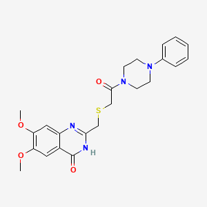 2-{[(4-Hydroxy-6,7-dimethoxyquinazolin-2-yl)methyl]sulfanyl}-1-(4-phenylpiperazin-1-yl)ethanone