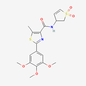 molecular formula C18H20N2O6S2 B11164934 N-(1,1-dioxido-2,3-dihydrothiophen-3-yl)-5-methyl-2-(3,4,5-trimethoxyphenyl)-1,3-thiazole-4-carboxamide 