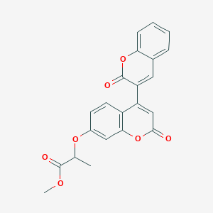 molecular formula C22H16O7 B11164938 methyl 2-{[2-oxo-4-(2-oxo-2H-chromen-3-yl)-2H-chromen-7-yl]oxy}propanoate 