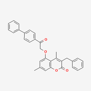 3-benzyl-5-[2-(biphenyl-4-yl)-2-oxoethoxy]-4,7-dimethyl-2H-chromen-2-one