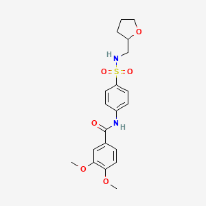 3,4-dimethoxy-N-{4-[(tetrahydrofuran-2-ylmethyl)sulfamoyl]phenyl}benzamide