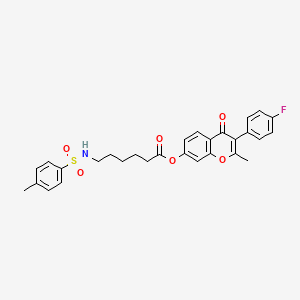 3-(4-fluorophenyl)-2-methyl-4-oxo-4H-chromen-7-yl 6-{[(4-methylphenyl)sulfonyl]amino}hexanoate