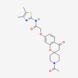 molecular formula C22H25N3O5S B11165024 2-((1'-acetyl-4-oxospiro[chroman-2,4'-piperidin]-7-yl)oxy)-N-(4,5-dimethylthiazol-2-yl)acetamide 