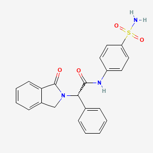 (2S)-2-(1-oxo-1,3-dihydro-2H-isoindol-2-yl)-2-phenyl-N-(4-sulfamoylphenyl)ethanamide