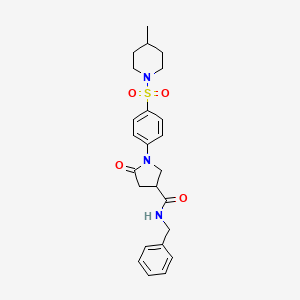 N-benzyl-1-{4-[(4-methylpiperidin-1-yl)sulfonyl]phenyl}-5-oxopyrrolidine-3-carboxamide