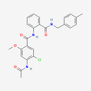 molecular formula C25H24ClN3O4 B11165036 4-(acetylamino)-5-chloro-2-methoxy-N-{2-[(4-methylbenzyl)carbamoyl]phenyl}benzamide 