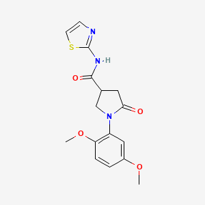 molecular formula C16H17N3O4S B11165060 1-(2,5-dimethoxyphenyl)-5-oxo-N-(1,3-thiazol-2-yl)pyrrolidine-3-carboxamide 