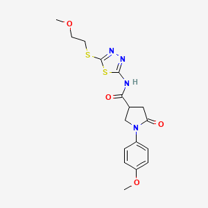 N-{5-[(2-methoxyethyl)sulfanyl]-1,3,4-thiadiazol-2-yl}-1-(4-methoxyphenyl)-5-oxopyrrolidine-3-carboxamide