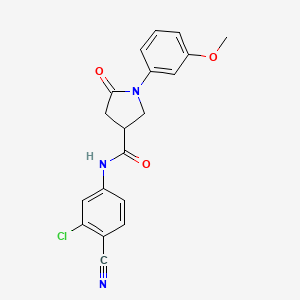 molecular formula C19H16ClN3O3 B11165074 N-(3-chloro-4-cyanophenyl)-1-(3-methoxyphenyl)-5-oxopyrrolidine-3-carboxamide 