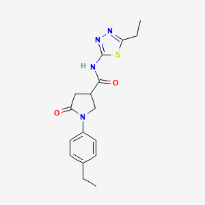 molecular formula C17H20N4O2S B11165075 1-(4-ethylphenyl)-N-(5-ethyl-1,3,4-thiadiazol-2-yl)-5-oxopyrrolidine-3-carboxamide 