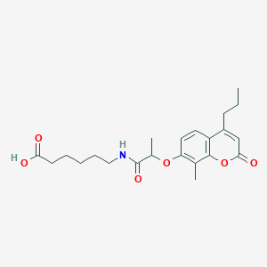 6-({2-[(8-methyl-2-oxo-4-propyl-2H-chromen-7-yl)oxy]propanoyl}amino)hexanoic acid