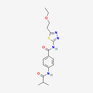 N-[5-(2-ethoxyethyl)-1,3,4-thiadiazol-2-yl]-4-[(2-methylpropanoyl)amino]benzamide