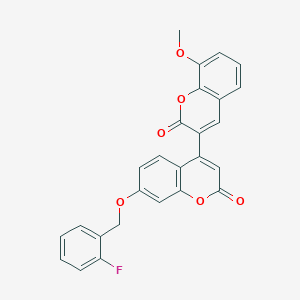 7'-[(2-fluorobenzyl)oxy]-8-methoxy-2H,2'H-3,4'-bichromene-2,2'-dione