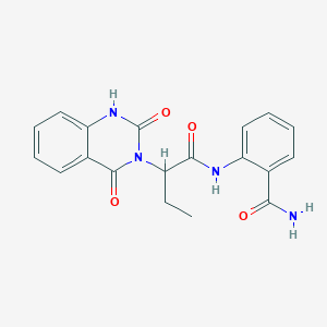 molecular formula C19H18N4O4 B11165114 2-{[2-(2-hydroxy-4-oxoquinazolin-3(4H)-yl)butanoyl]amino}benzamide 