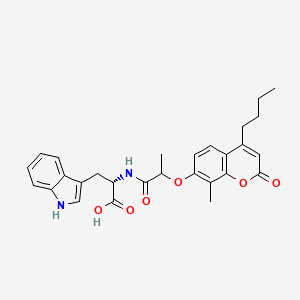 molecular formula C28H30N2O6 B11165141 N-{2-[(4-butyl-8-methyl-2-oxo-2H-chromen-7-yl)oxy]propanoyl}-L-tryptophan 