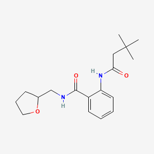 2-[(3,3-dimethylbutanoyl)amino]-N-(tetrahydrofuran-2-ylmethyl)benzamide