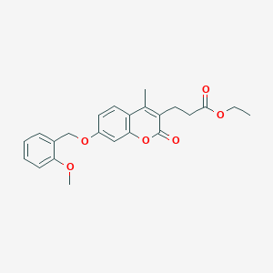 molecular formula C23H24O6 B11165161 ethyl 3-{7-[(2-methoxybenzyl)oxy]-4-methyl-2-oxo-2H-chromen-3-yl}propanoate 