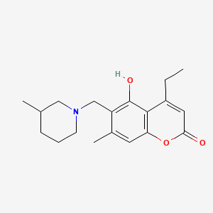 molecular formula C19H25NO3 B11165167 4-ethyl-5-hydroxy-7-methyl-6-[(3-methylpiperidino)methyl]-2H-chromen-2-one 