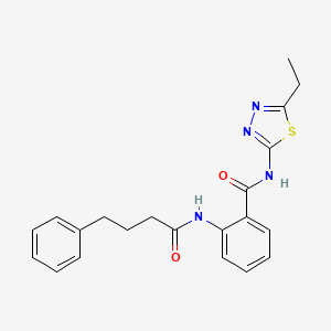 molecular formula C21H22N4O2S B11165169 N-(5-ethyl-1,3,4-thiadiazol-2-yl)-2-[(4-phenylbutanoyl)amino]benzamide 