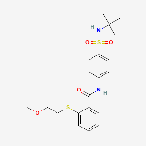 N-[4-(tert-butylsulfamoyl)phenyl]-2-[(2-methoxyethyl)sulfanyl]benzamide