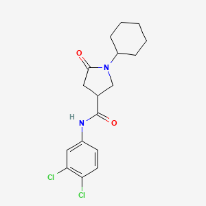 1-cyclohexyl-N-(3,4-dichlorophenyl)-5-oxopyrrolidine-3-carboxamide