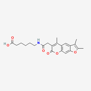 molecular formula C22H25NO6 B11165196 6-{[(2,3,5-trimethyl-7-oxo-7H-furo[3,2-g]chromen-6-yl)acetyl]amino}hexanoic acid 