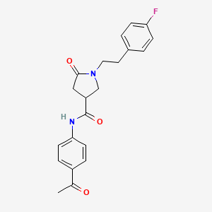 molecular formula C21H21FN2O3 B11165200 N-(4-acetylphenyl)-1-[2-(4-fluorophenyl)ethyl]-5-oxopyrrolidine-3-carboxamide 