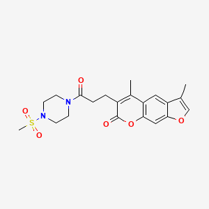 molecular formula C21H24N2O6S B11165202 3,5-dimethyl-6-{3-[4-(methylsulfonyl)piperazin-1-yl]-3-oxopropyl}-7H-furo[3,2-g]chromen-7-one 