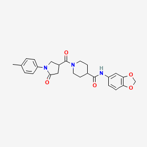 N-(1,3-benzodioxol-5-yl)-1-{[1-(4-methylphenyl)-5-oxopyrrolidin-3-yl]carbonyl}piperidine-4-carboxamide