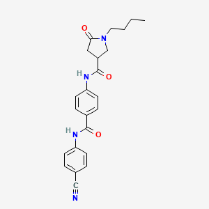 1-butyl-N-{4-[(4-cyanophenyl)carbamoyl]phenyl}-5-oxopyrrolidine-3-carboxamide