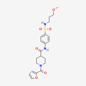 1-(furan-2-ylcarbonyl)-N-{4-[(3-methoxypropyl)sulfamoyl]phenyl}piperidine-4-carboxamide